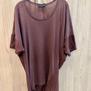 Diesel Black Gold Burgundy Silk, Cotton and Linen T Shirt Tunic XS